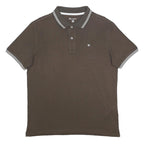 CHAMPION Mens Brown Polo Shirt Short Sleeve Plain M Cotton Blend Casual