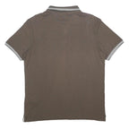 CHAMPION Mens Brown Polo Shirt Short Sleeve Plain M Cotton Blend Casual