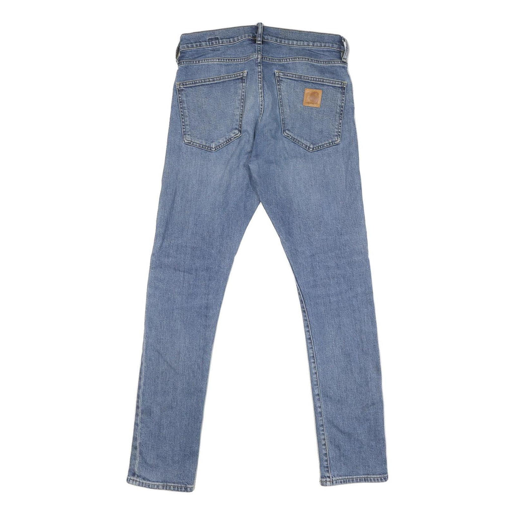 CARHARTT Mens Regular Fit Blue Denim Jeans Button W31 L32 Classic Style Casual