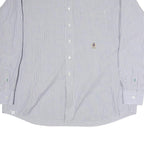 TOMMY HILFIGER Mens Blue Striped Shirt XL Classic Button Down Cotton Casual