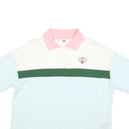 LEVI'S Womens White & Green & Pink Cotton Blend Short Sleeve Polo Shirt S Tennis