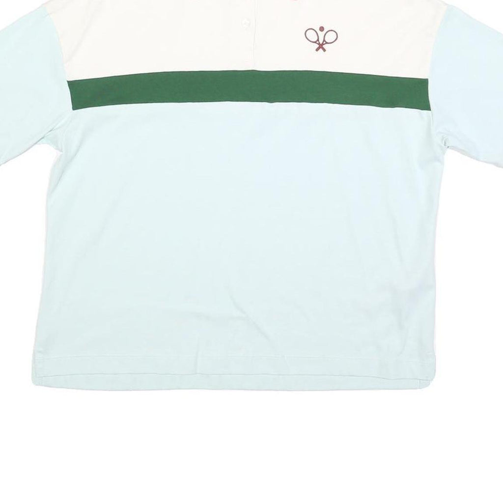 LEVI'S Womens White & Green & Pink Cotton Blend Short Sleeve Polo Shirt S Tennis