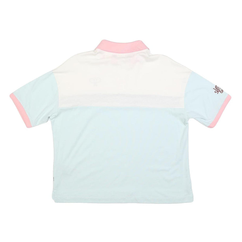 LEVI'S Womens White & Green & Pink Cotton Blend Short Sleeve Polo Shirt S Tennis