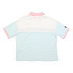 LEVI'S Womens White & Green & Pink Cotton Blend Short Sleeve Polo Shirt S Tennis