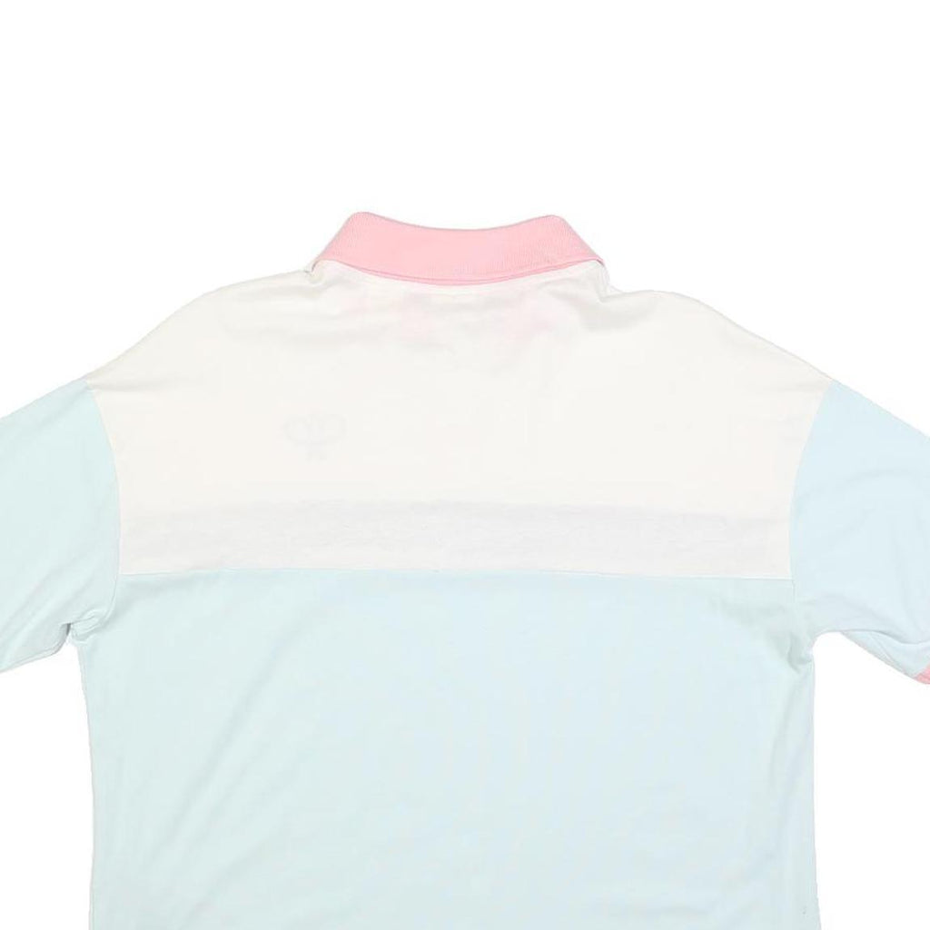 LEVI'S Womens White & Green & Pink Cotton Blend Short Sleeve Polo Shirt S Tennis