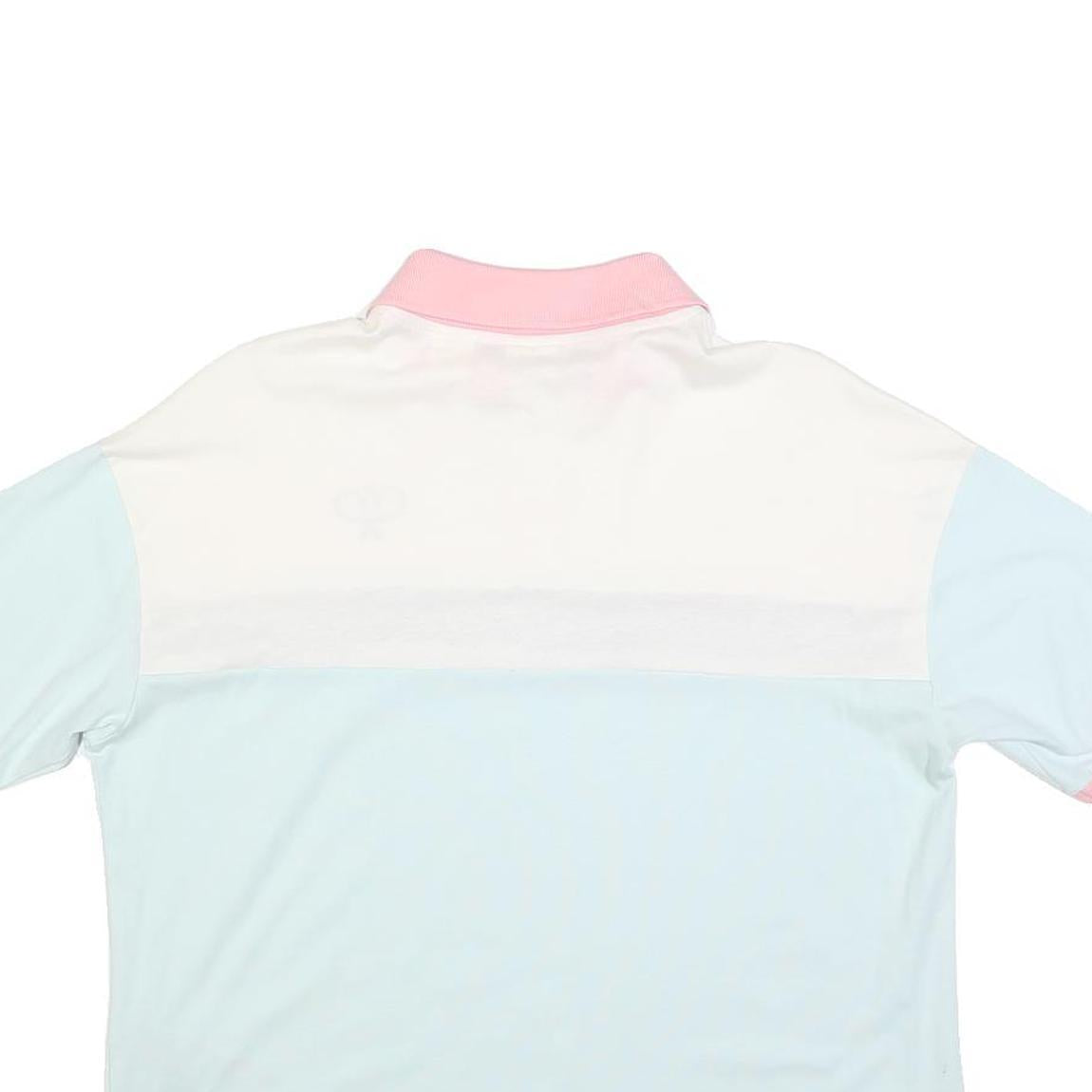 LEVI'S Womens White & Green & Pink Cotton Blend Short Sleeve Polo Shirt S Tennis