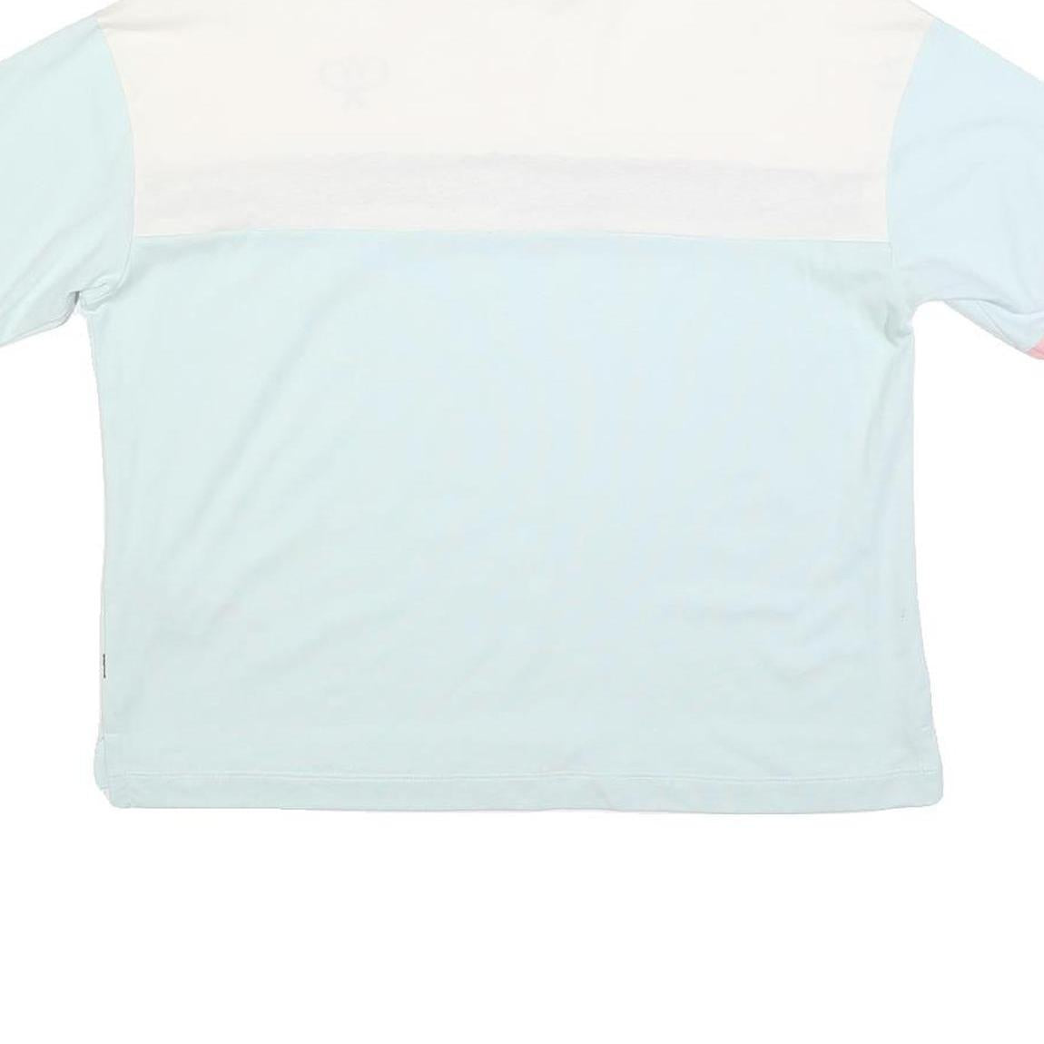 LEVI'S Womens White & Green & Pink Cotton Blend Short Sleeve Polo Shirt S Tennis