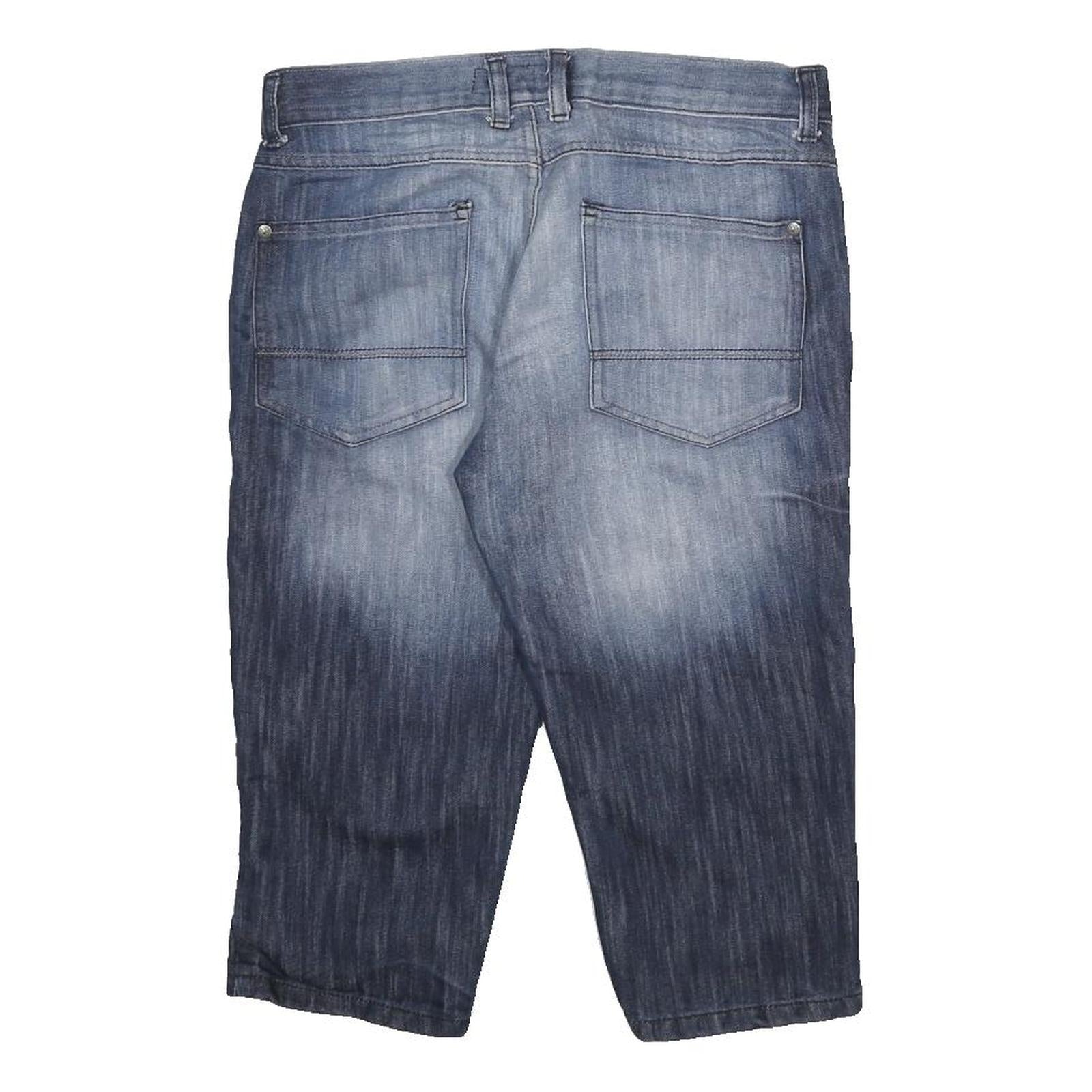 NO FEAR Mens Denim Blue Cargo Shorts M W32 Cotton Blend Casual Pocketed