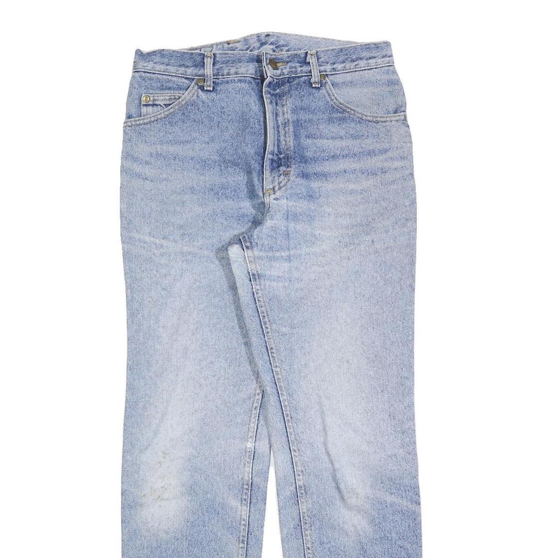 LEE Womens Regular Fit Blue Denim Straight Leg Cotton Blend Jeans W31 L28 Zip