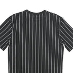 KARL KANI Mens Black & White Pinstripe Graphic T-Shirt S Short Sleeve Crew Neck