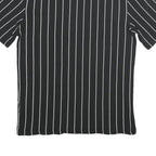 KARL KANI Mens Black & White Pinstripe Graphic T-Shirt S Short Sleeve Crew Neck