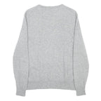 POLO RALPH LAUREN Mens Grey Plain Wool Jumper Crew Neck Basic Knit Size S Wool