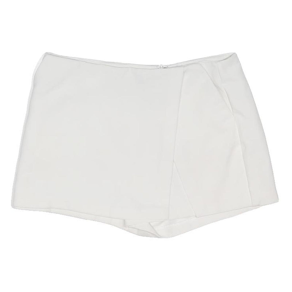 FOREVER 21 Womens White Casual Skort L W32 Cotton Blend Minimalist Style