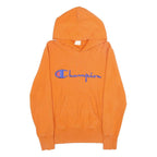 CHAMPION REVERSE WEAVE Mens Orange Hoodie XS Classic Pullover Cotton Casual