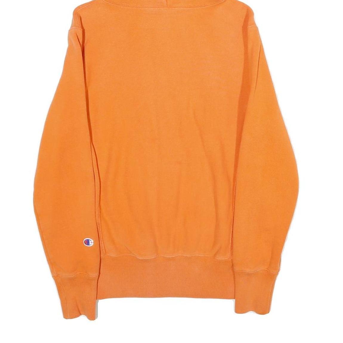 CHAMPION REVERSE WEAVE Mens Orange Hoodie XS Classic Pullover Cotton Casual