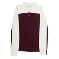 REISS Mens Patterned Jumper Maroon Colourblock Collared Tight Knit Wool S