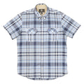 TIMBERLAND Mens Blue & Grey Check Shirt S Cotton Blend Summer Casual