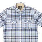 TIMBERLAND Mens Blue & Grey Check Shirt S Cotton Blend Summer Casual