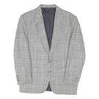 RENATO CAVALL Mens Black & White Wool Check Blazer Jacket L Woven Classic Button