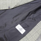 RENATO CAVALL Mens Black & White Wool Check Blazer Jacket L Woven Classic Button