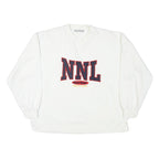 NAFNAF Mens White Pullover Crew Neck Sweatshirt L NNL Printed Cotton Blend