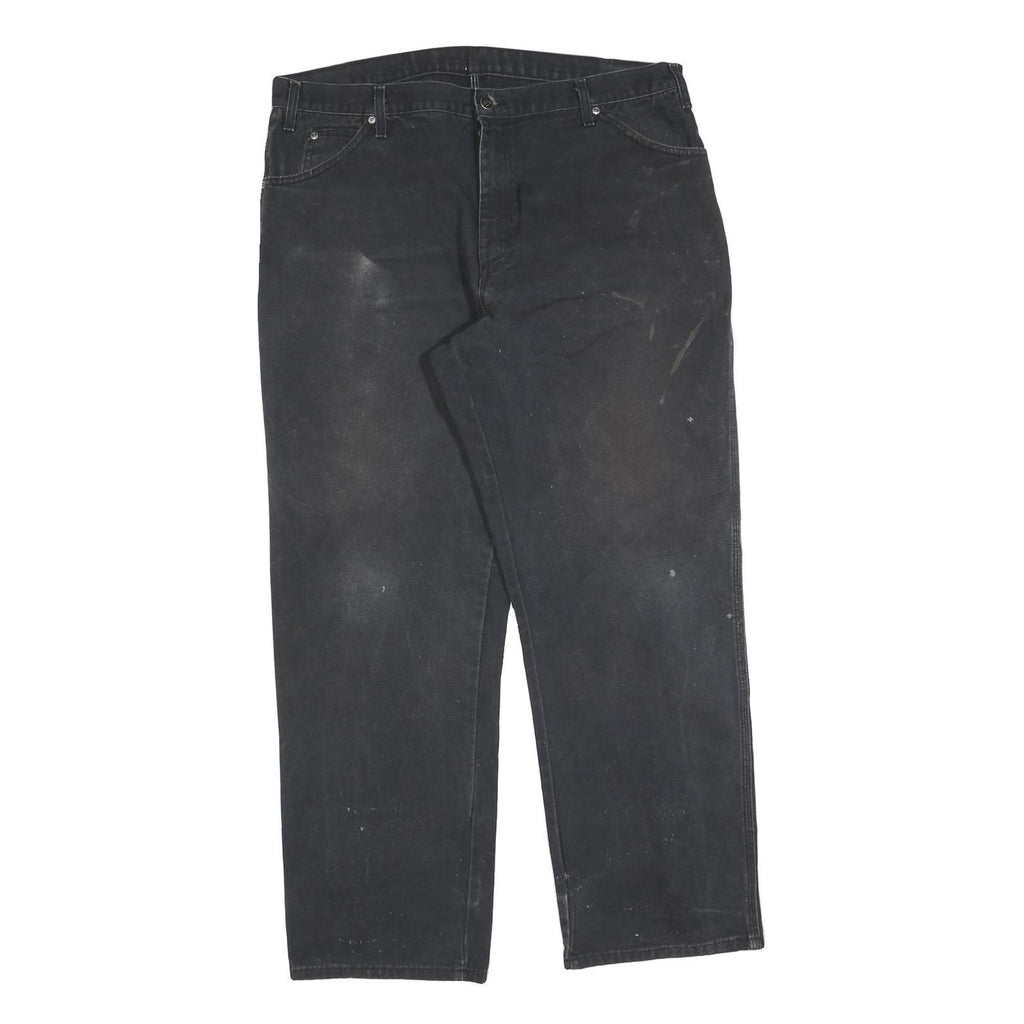 DICKIES Mens Cotton Blend Black Regular Fit Straight Leg Trousers W40 L32