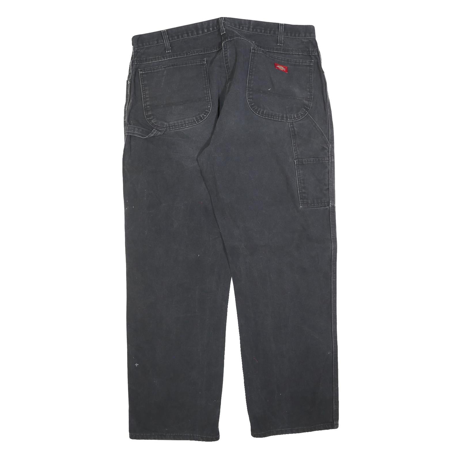 DICKIES Mens Cotton Blend Black Regular Fit Straight Leg Trousers W40 L32