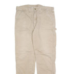CARHARTT Mens Jeans Beige Relaxed Straight Denim W36 L34 Work Casual