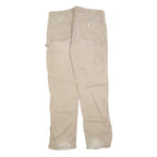 CARHARTT Mens Jeans Beige Relaxed Straight Denim W36 L34 Work Casual