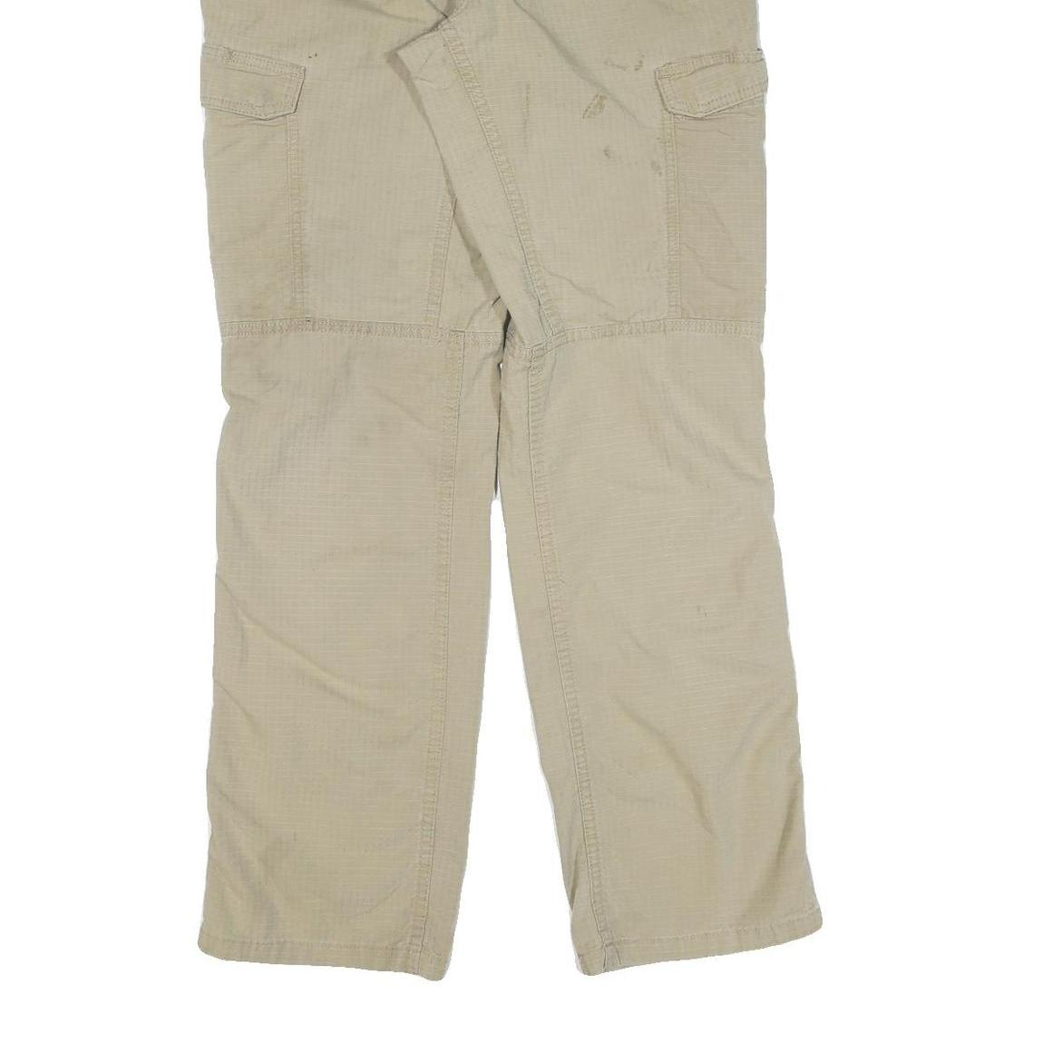 CARHARTT Mens Cotton Blend Beige Regular Straight Trousers W34 L34 Utility
