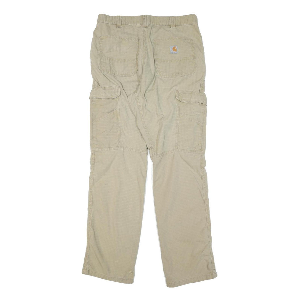 CARHARTT Mens Cotton Blend Beige Regular Straight Trousers W34 L34 Utility