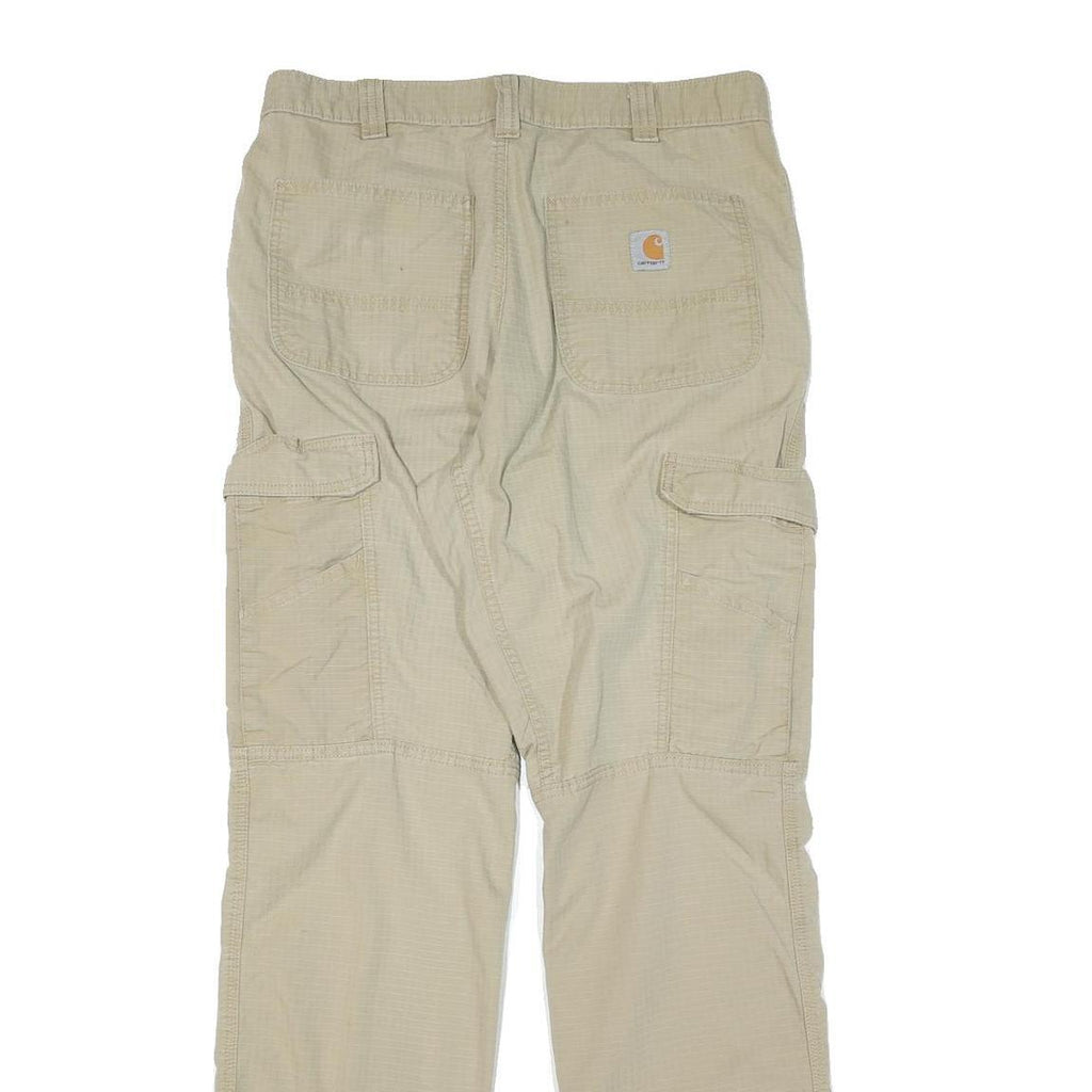 CARHARTT Mens Cotton Blend Beige Regular Straight Trousers W34 L34 Utility