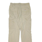 CARHARTT Mens Cotton Blend Beige Regular Straight Trousers W34 L34 Utility
