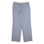 Relaxed Mens Blue Straight Trousers W32 L32 Smart Casual Zip Fastening