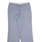 Relaxed Mens Blue Straight Trousers W32 L32 Smart Casual Zip Fastening