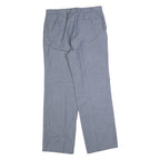 Relaxed Mens Blue Straight Trousers W32 L32 Smart Casual Zip Fastening