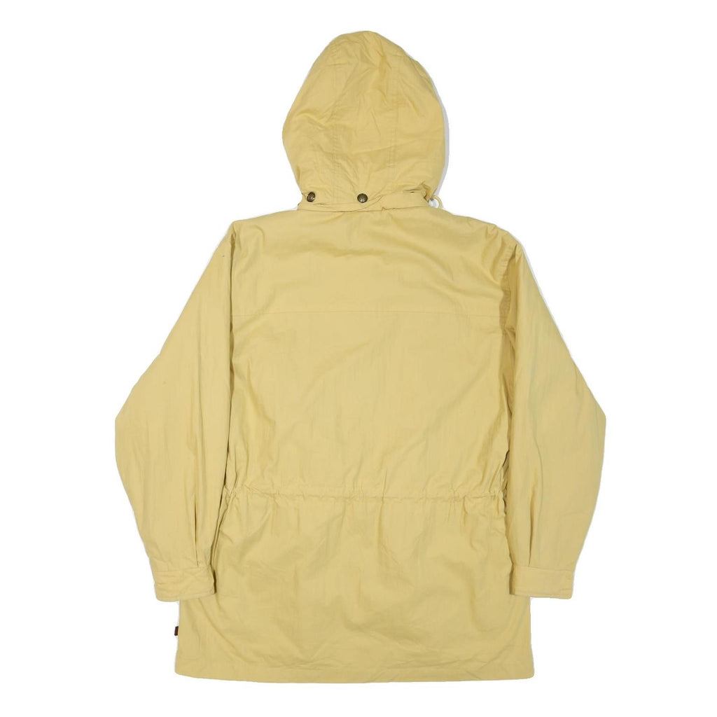 WOOLRICH Womens Yellow Hooded Button Jacket M Polyester Blend Outerwear Casual