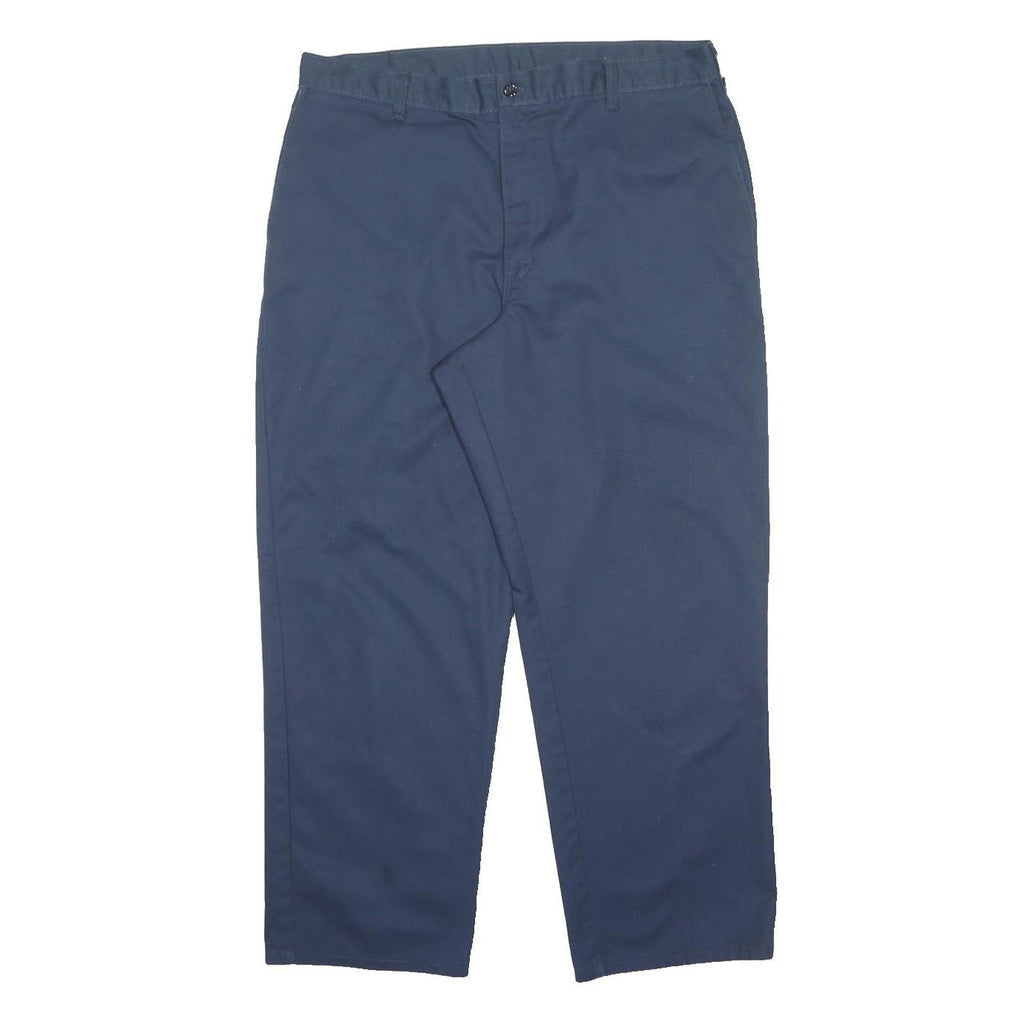 DICKIES Mens Regular Navy Blue Trousers W36 L29 Zip Polyester Blend Casual
