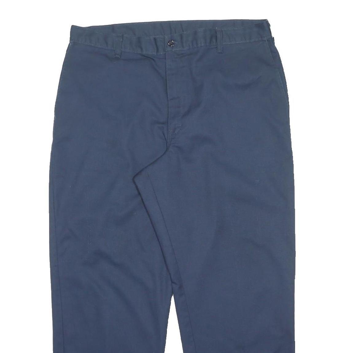 DICKIES Mens Regular Navy Blue Trousers W36 L29 Zip Polyester Blend Casual