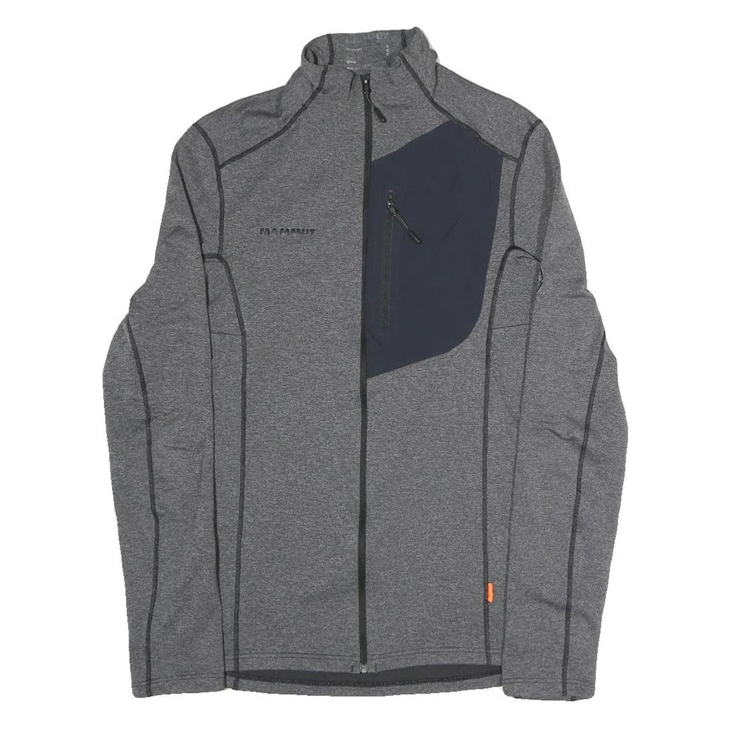 MAMMUT Womens Grey & Navy Zip Jacket S Polyester Blend Plain Activewear Outdoor
