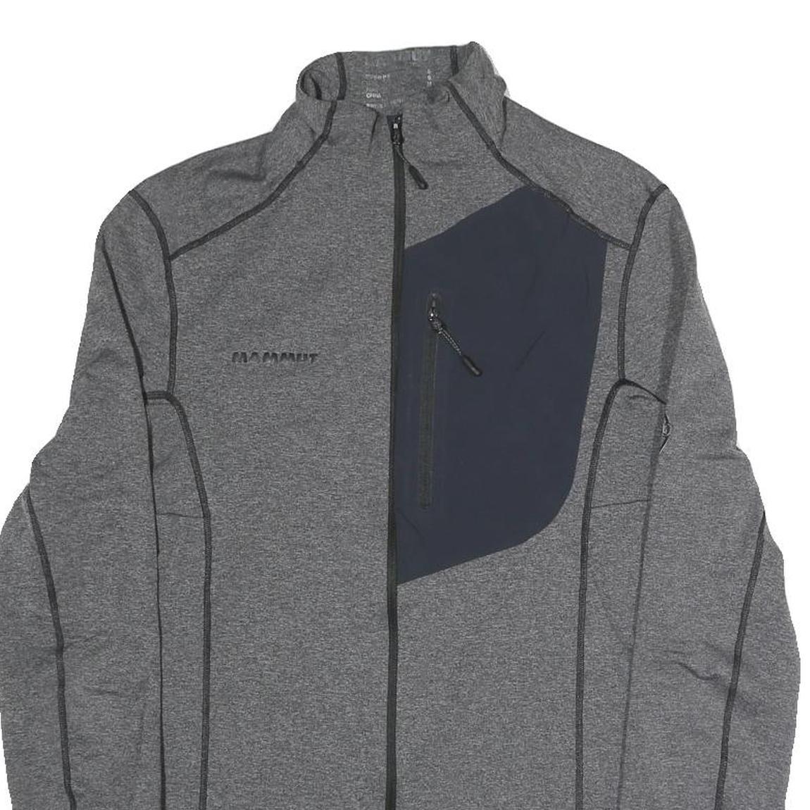 MAMMUT Womens Grey & Navy Zip Jacket S Polyester Blend Plain Activewear Outdoor