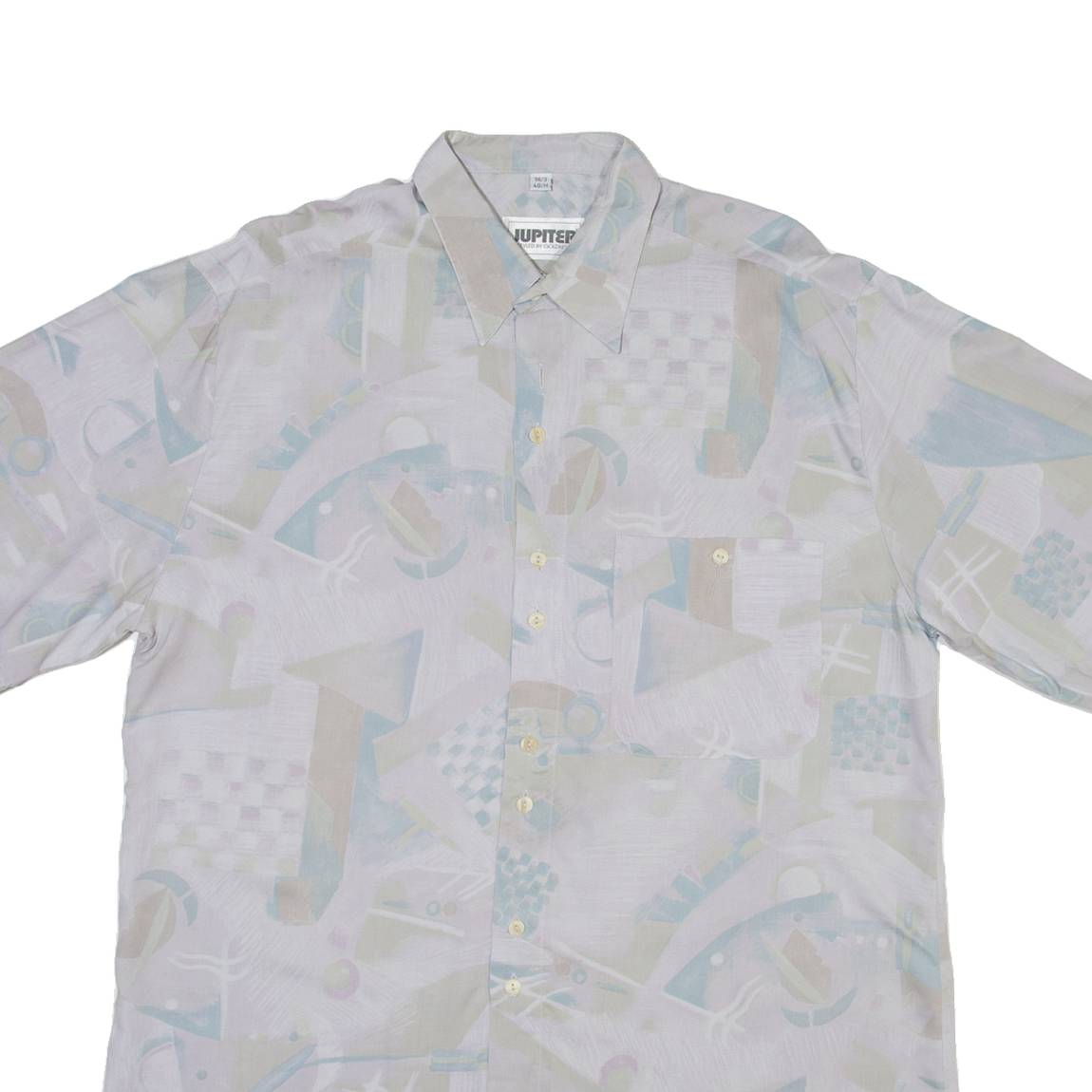 JUPITER Mens Shirt Grey Geometric M