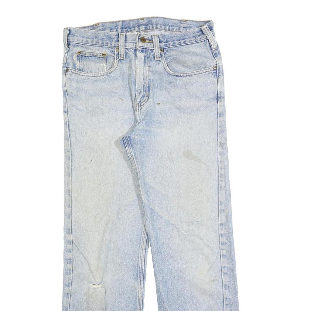 CARHARTT Mens Jeans Blue Regular Straight Denim Medium W32 L32 Workwear Zip