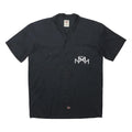 DICKIES Mens Black Cotton Blend Short Sleeve Plain M Workwear Polo Shirt