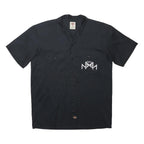 DICKIES Mens Black Cotton Blend Short Sleeve Plain M Workwear Polo Shirt