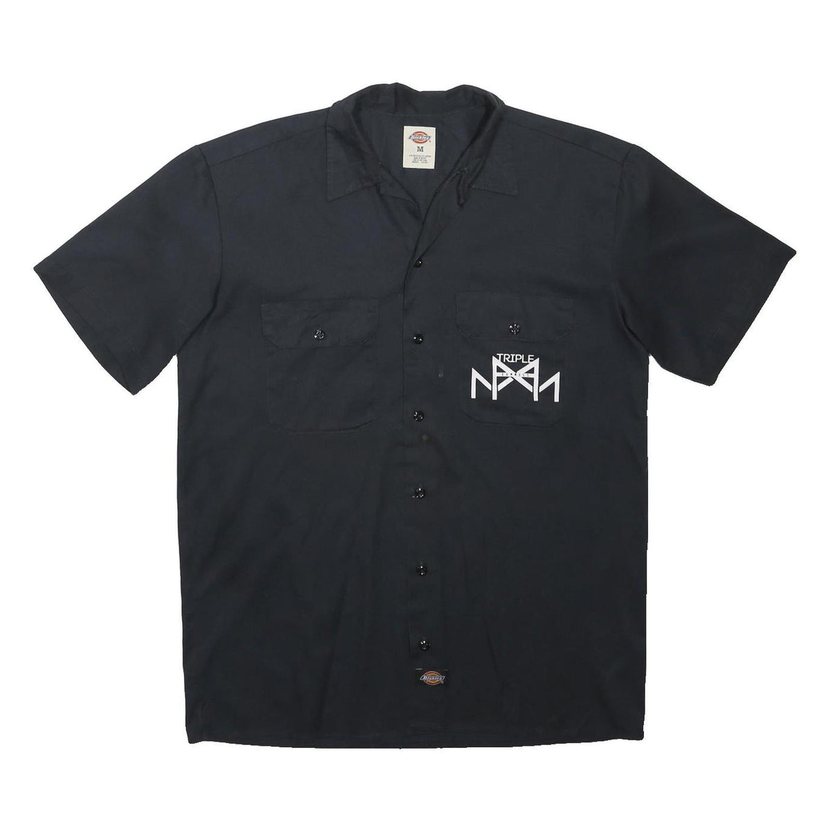 DICKIES Mens Black Cotton Blend Short Sleeve Plain M Workwear Polo Shirt