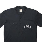 DICKIES Mens Black Cotton Blend Short Sleeve Plain M Workwear Polo Shirt
