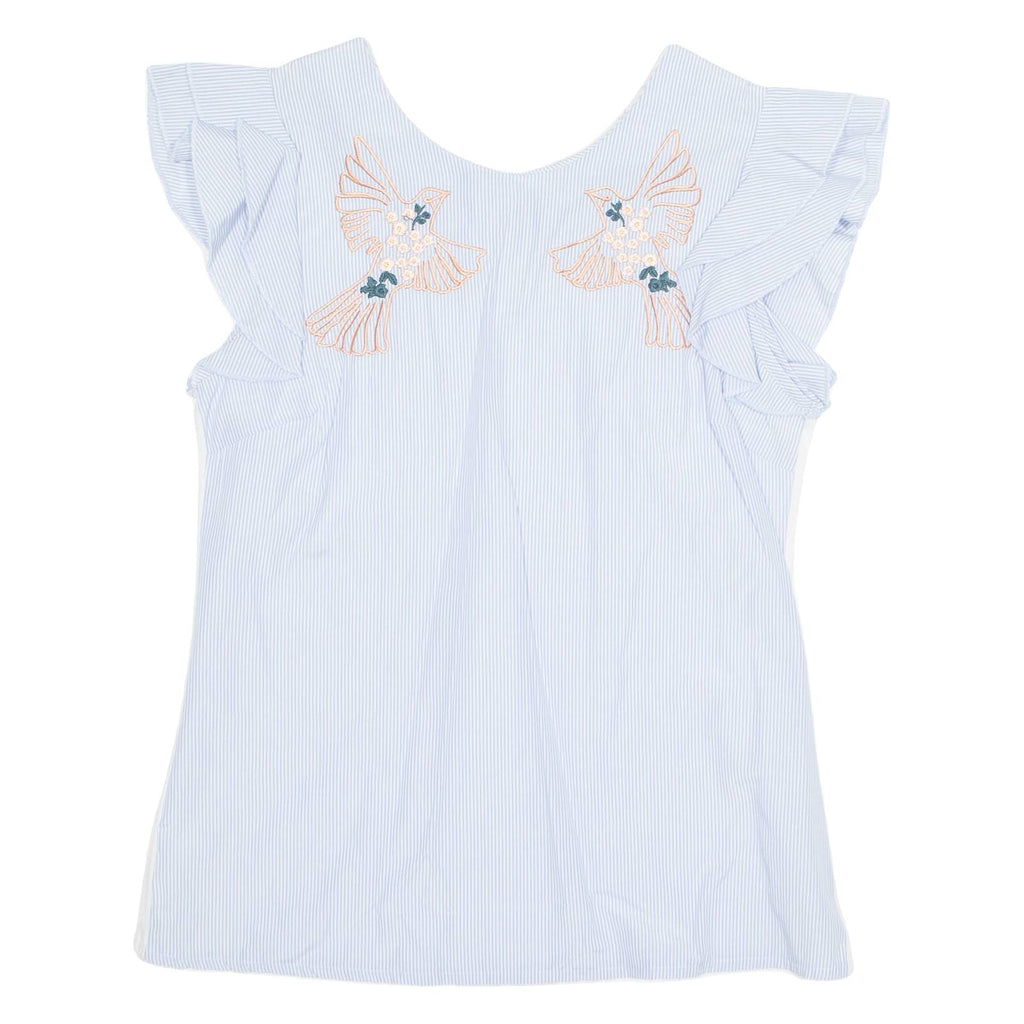 ROSEBUD Womens Printed Top Blue Sleeveless Striped S