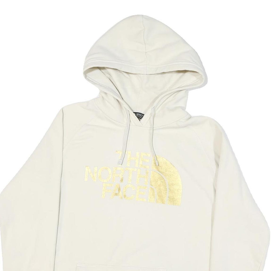 THE NORTH FACE Womens Cream Hoodie L Cotton Blend Pullover Hooded Sweatshirt