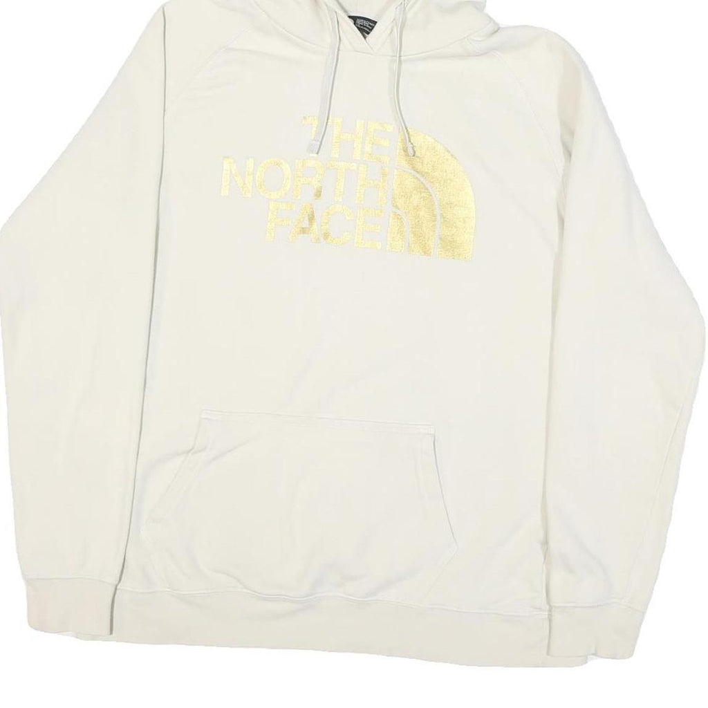 THE NORTH FACE Womens Cream Hoodie L Cotton Blend Pullover Hooded Sweatshirt